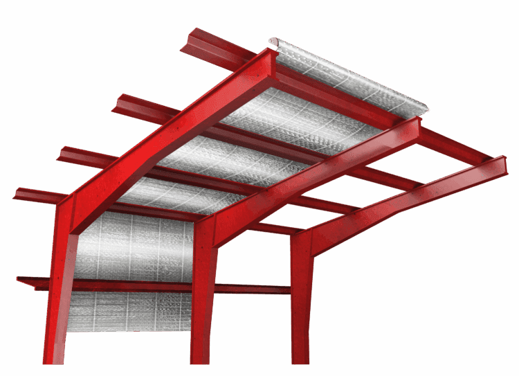 metal building reflective bubble insulation assembly