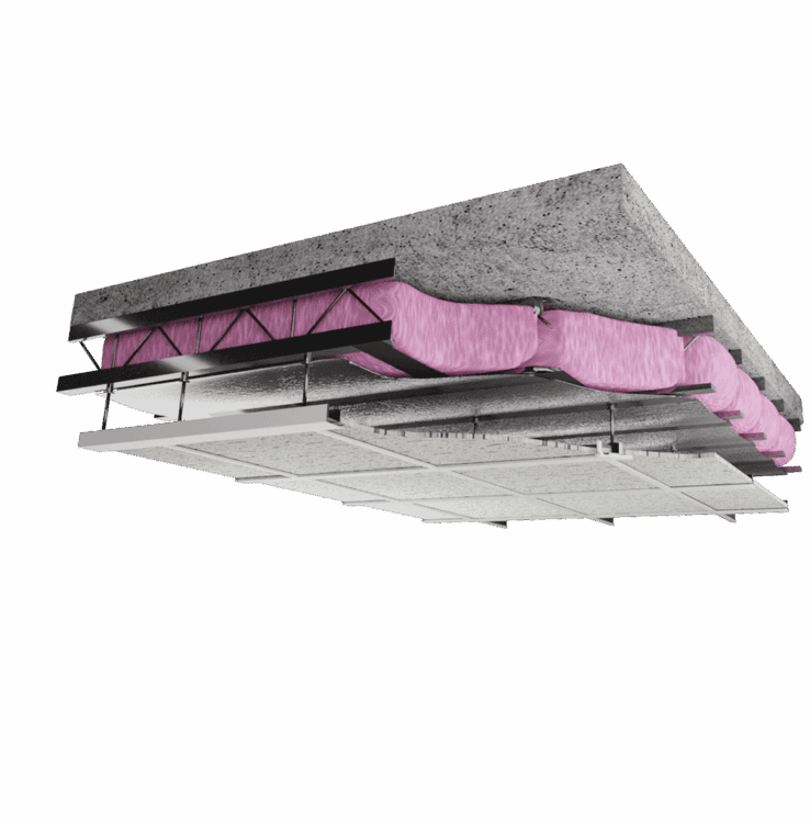 Krafted faced commercial ceiling insulation