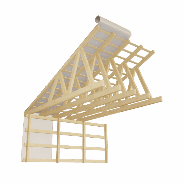 post frame reflective insulation assembled view