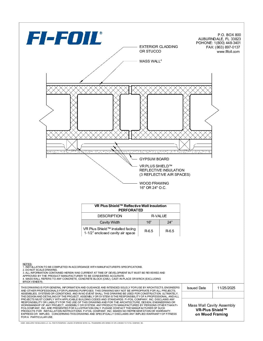 Masonry Wall with VR Plus Shield™ Wood Framing [PDF]