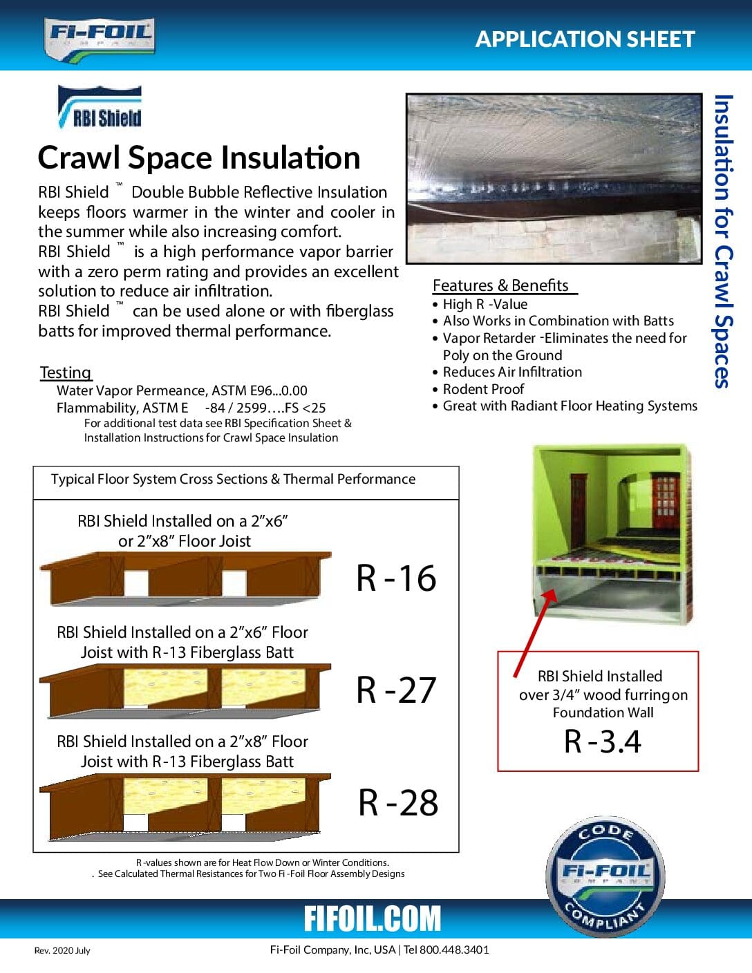 RBI Shield™ Application Sheet – Crawl Space