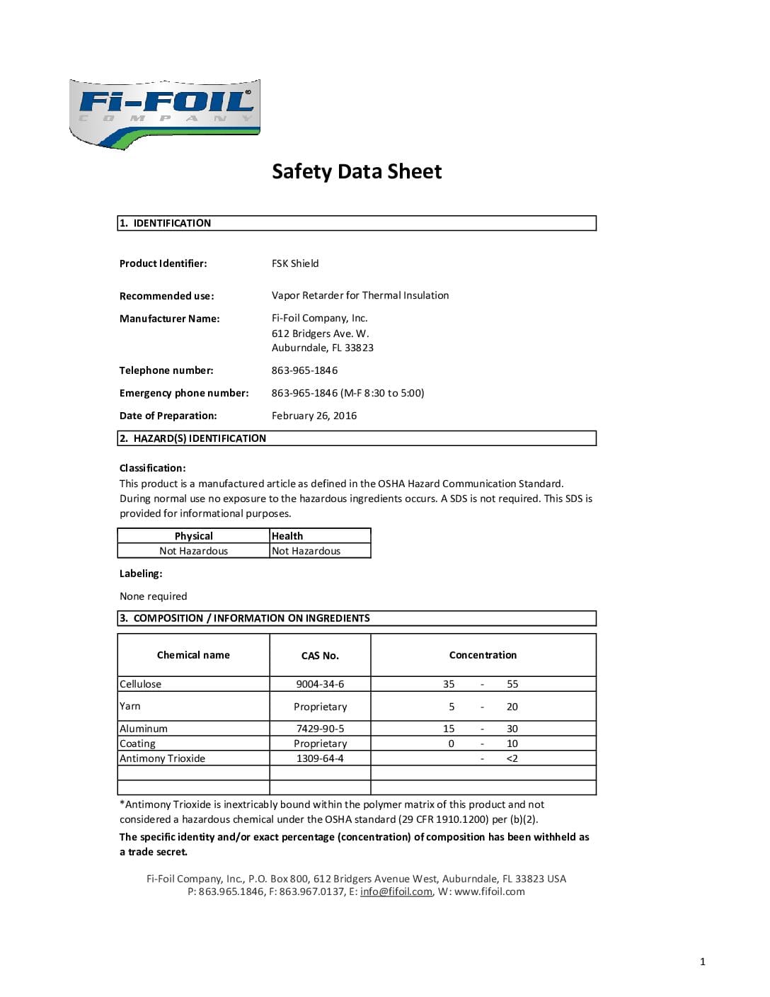 FSK-Shield-Safety-Data-Sheet FSK Shield™ Safety Data Sheet