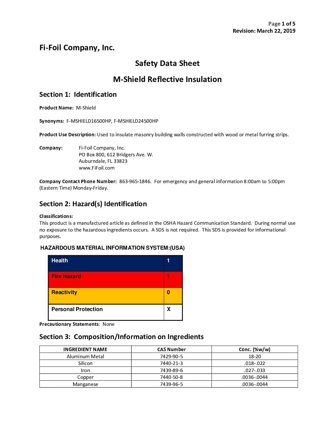 M-Shield-Safety-Data-Sheet M-Shield® Safety Data Sheet