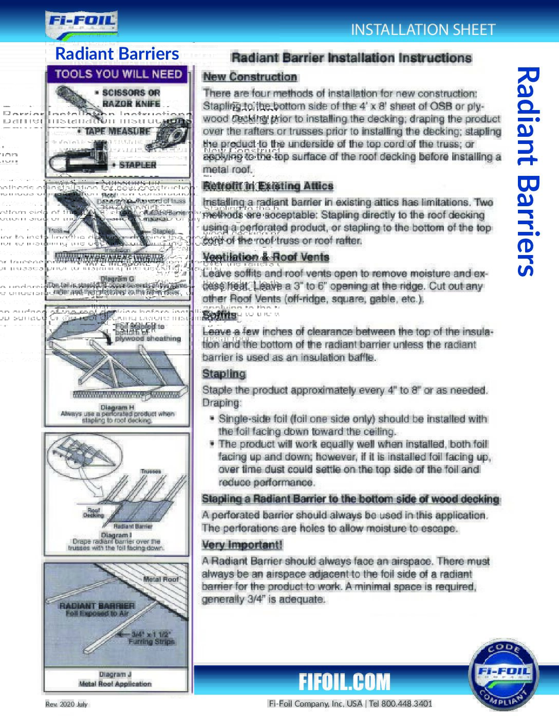 Radiant Shield™ Installation Sheet