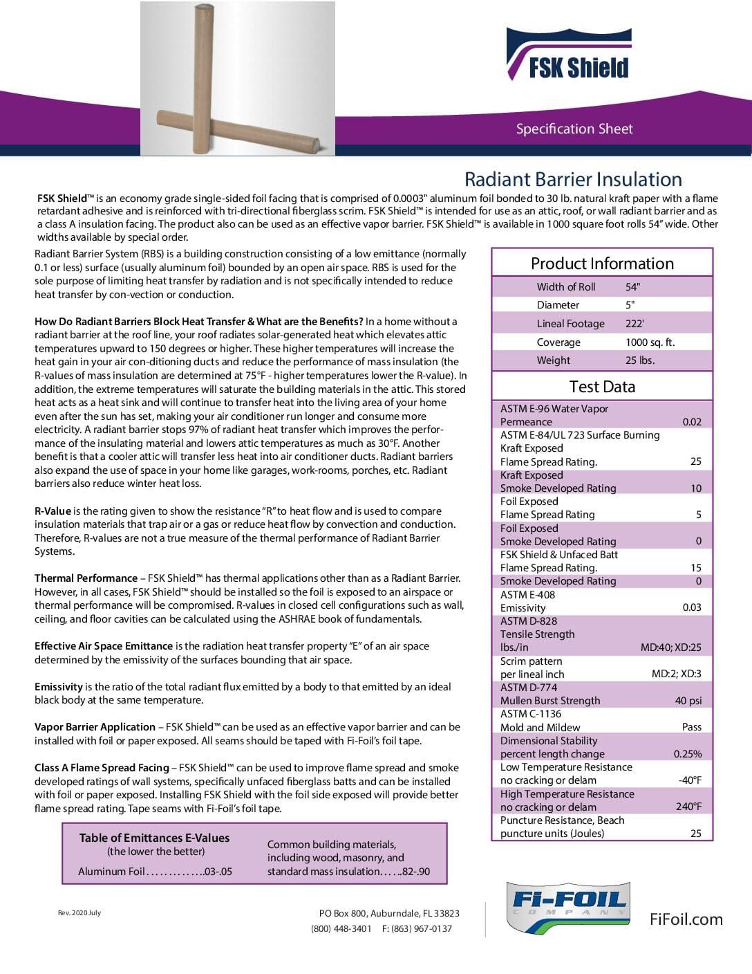 Specification-Sheet-FSK-Shield FSK Shield™ Specification Sheet